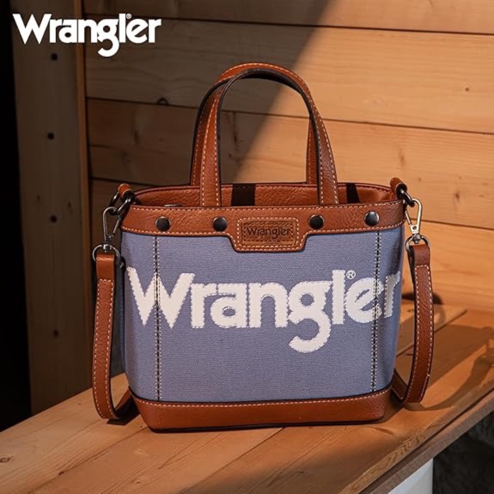 WRANGLER JEAN CANVAS MINI TOP HANDLE TOTE/CROSSBODY JEAN